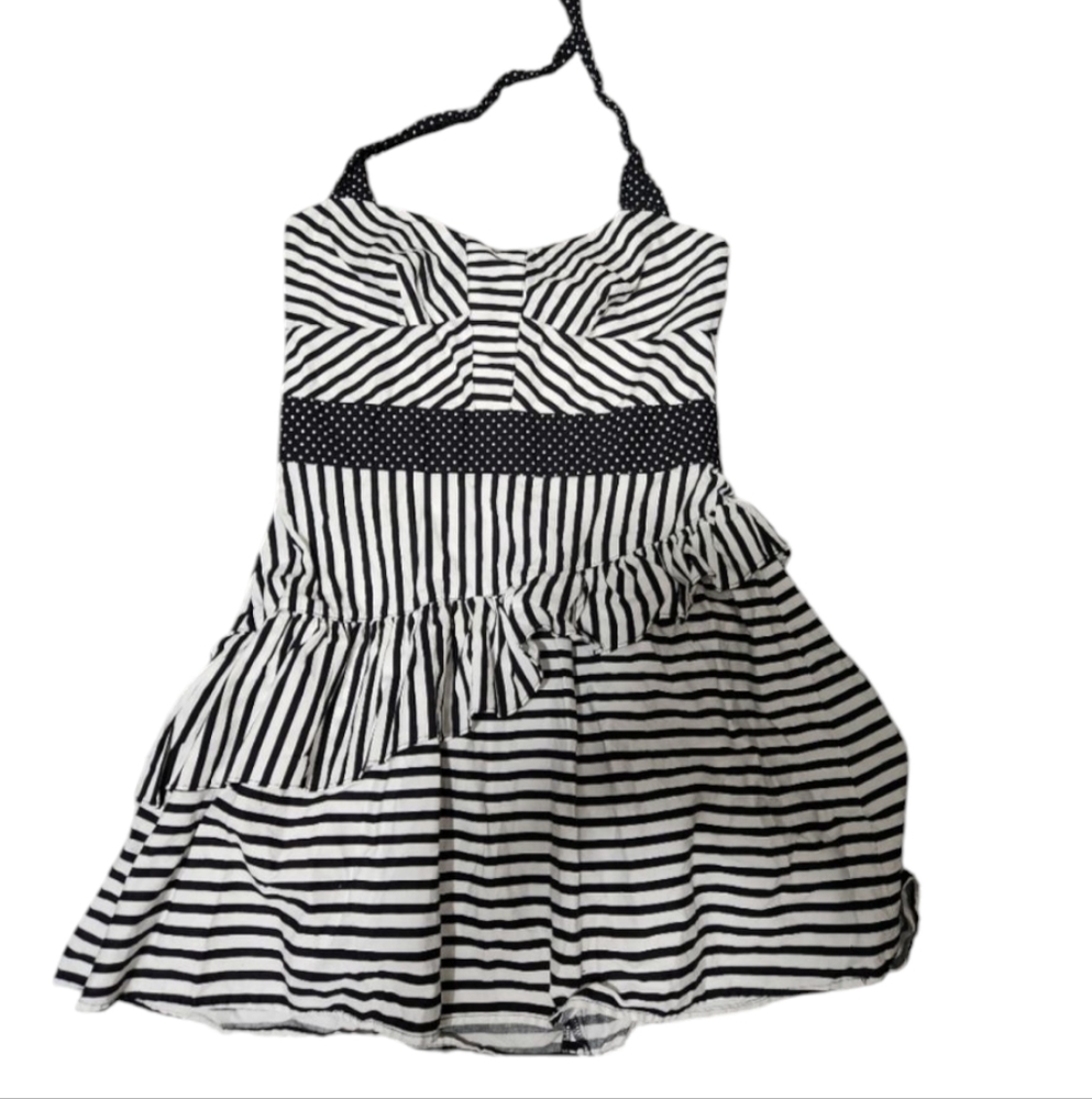 Black and White Halter Dress